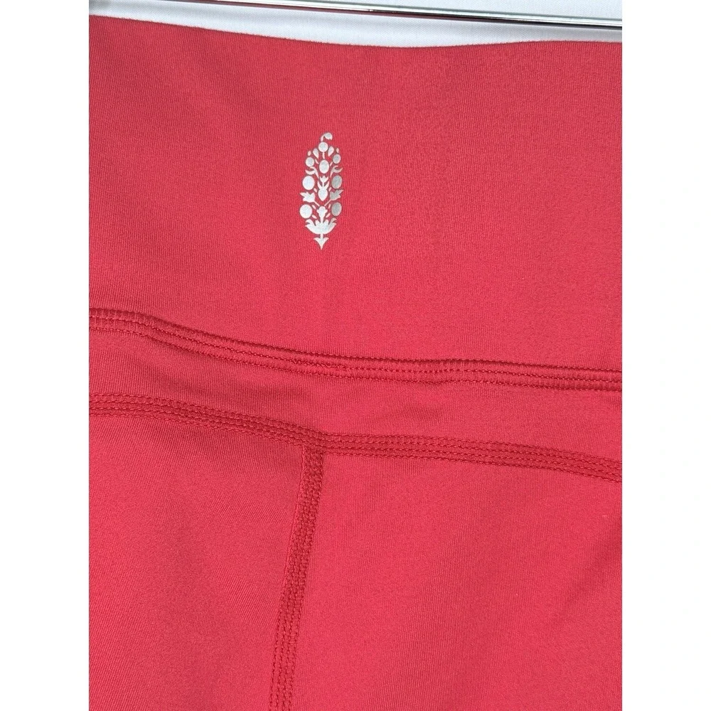 Free People Movement Athletic Biker Shorts Red High Rise Waisted Size M‎ Medium